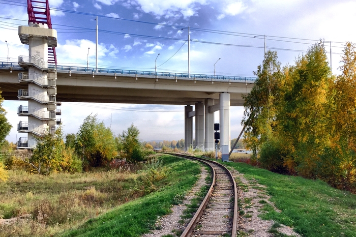 Autumn in Irkutsk. - My, Irkutsk, Bridge, Railway, Autumn