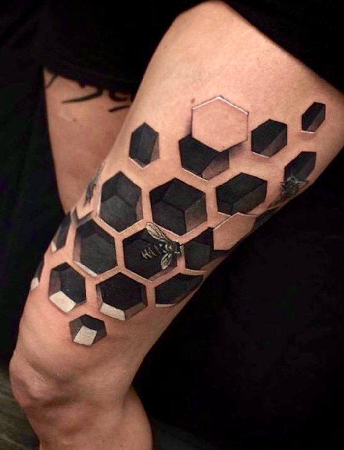 cool tattoo - , Tattoo, Bees, Honeycomb, 