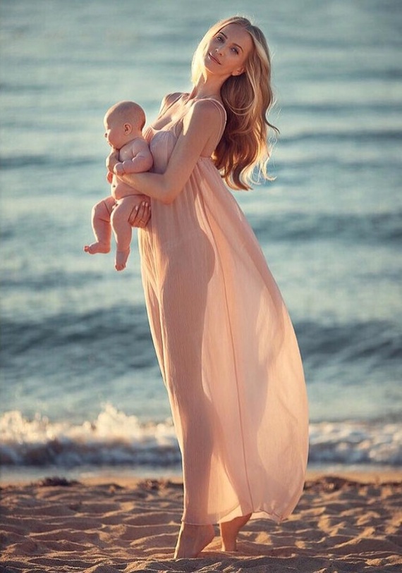 Morning - Beach, Sea, Beautiful girl, The photo, Children