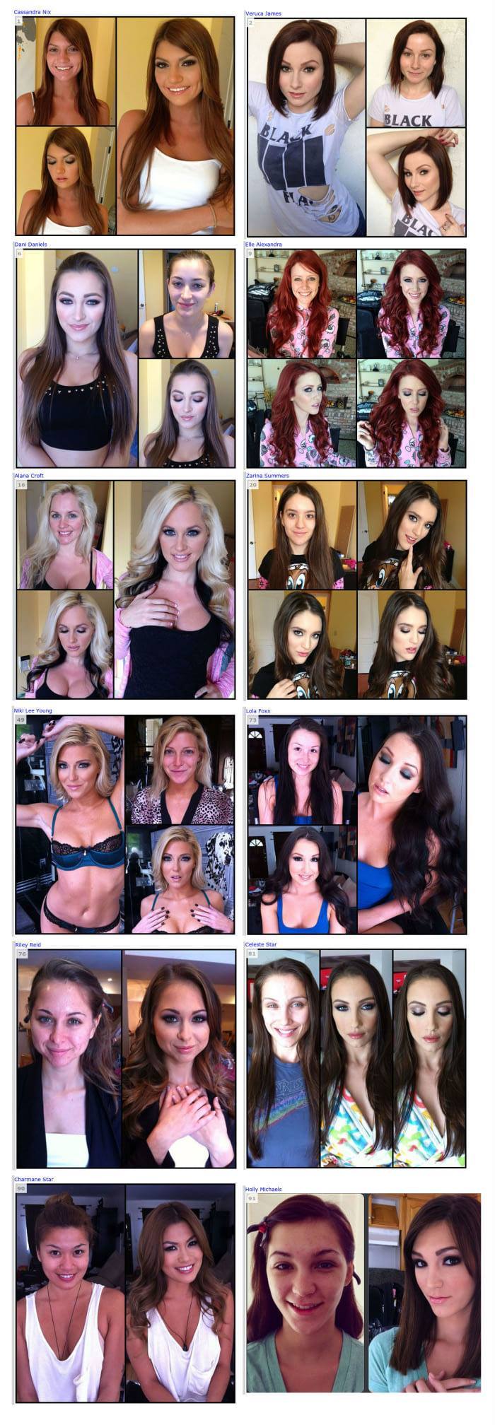 Porn actress before and after make-up - Porn actress, Makeup, No make up, Longpost, Porn Actors and Porn Actresses