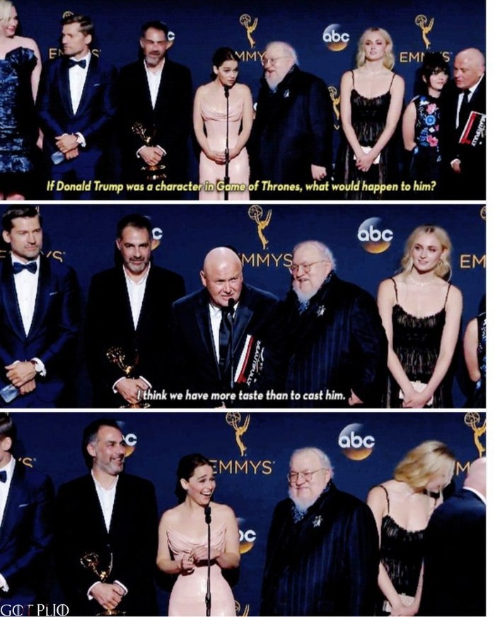 The Subtle Humor of the Master of Whisperers - Game of Thrones, , Actors and actresses, Emilia Clarke, Daenerys Targaryen, , Varys, Emmy Awards