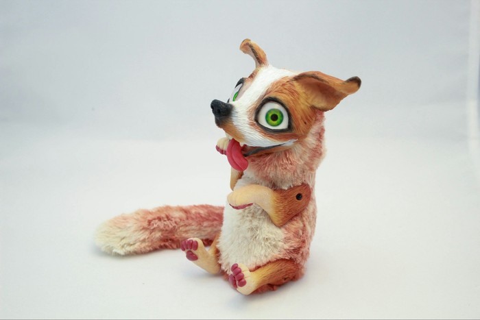 Getting ready for the year of the dog - My, My, Handmade, Dog, Author's toy, Needlework without process, Polymer clay, Longpost