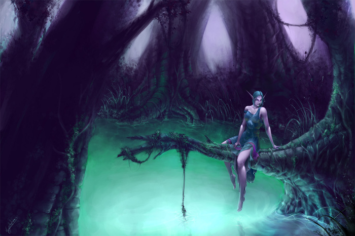 Night elf. - Wow, Blizzard, Warcraft, World of warcraft, Night elfs, Fantasy, Art