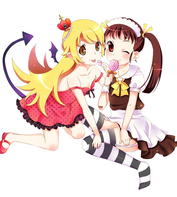 Halloween - Anime, Monogatari series, Shinobu oshino, Hachikuji Mayoi, Anime art, Halloween, Longpost