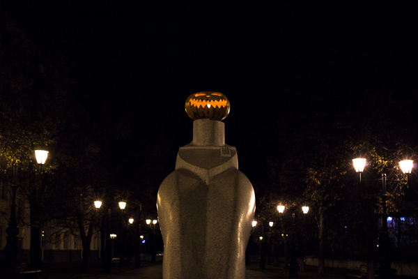 Pumpkins for Halloween in Ufimskaya alley - My, Halloween, Ufa, , Halloween pumpkin, Pumpkin, Longpost