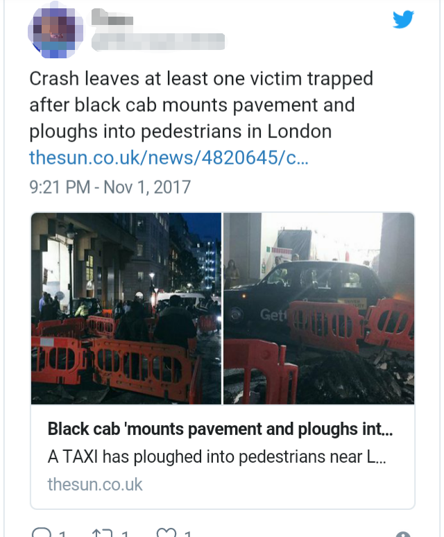 Not a terrorist attack. - news, Liferu, Great Britain, London, Terrorist attack, Taxi driver, Twitter, Longpost