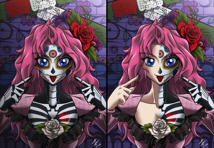 Pinkie la catrina: dia de muertos - My Little Pony, Pinkie Pie, Хуманизация, Mauroz