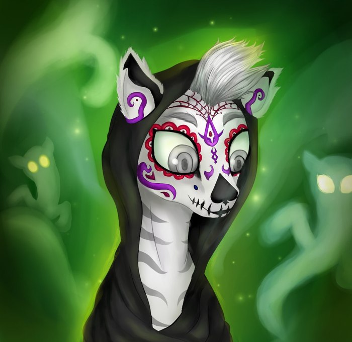 Happy day of the dead! - The day of the Dead, My, My, My little pony, Halloween, Original character, MLP Zebra