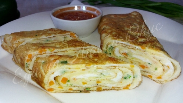An unusual EGG ROLL for breakfast or a snack in 10 minutes. - My, Breakfast, Eggs, Rolls, Recipe, Food, Cooking, Video recipe, Yummy