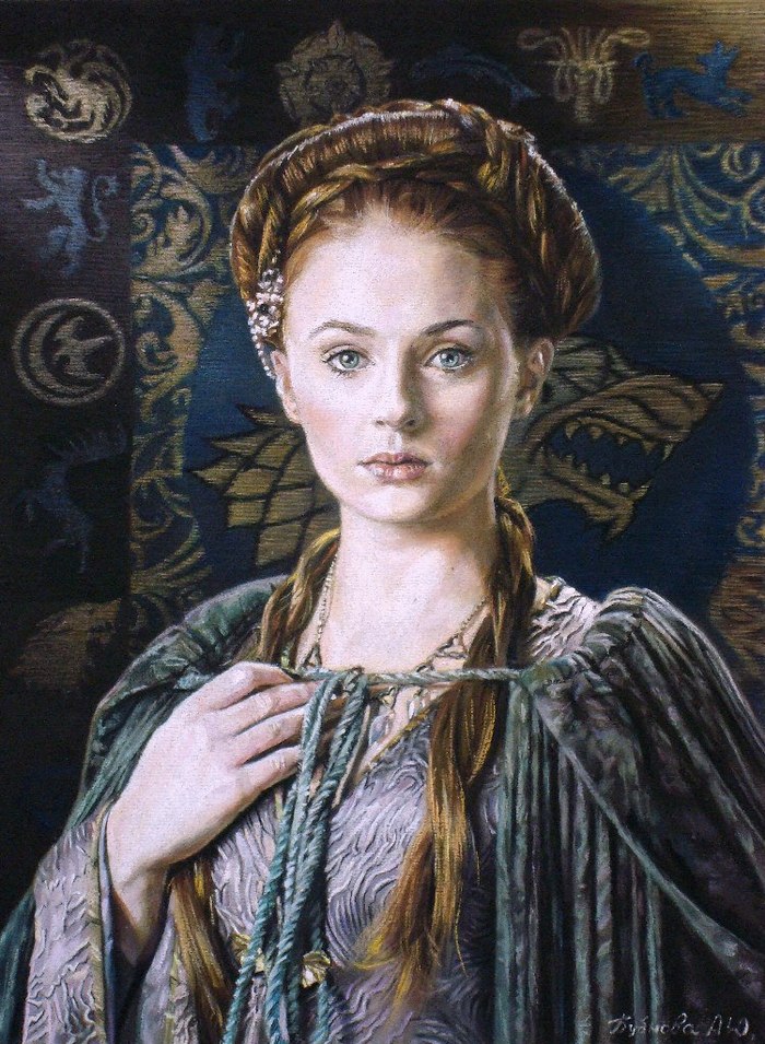 Portrait of Sansa - My, Anna Bubnova, Pastel, Dry pastel, Portrait, Game of Thrones, Sansa Stark, Longpost