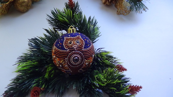 New Year decoration. - My, Needlework without process, Beads, New Year, Christmas decorations, Longpost