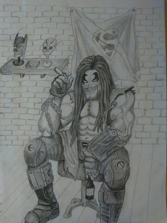 Lobo - My, Dc comics, Lobo, Art, Pencil drawing