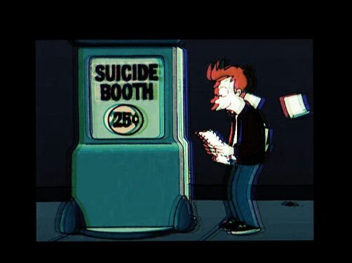 Suicide booth. - Futurama, Suicide Booth, Childhood
