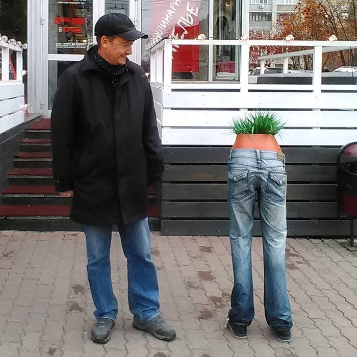 Cute asses meet on the streets of Novosibirsk - My, Novosibirsk, Autumn, Almost strawberry, I'm shocked, Humor, The photo, Photo hitch, Weather, Shock