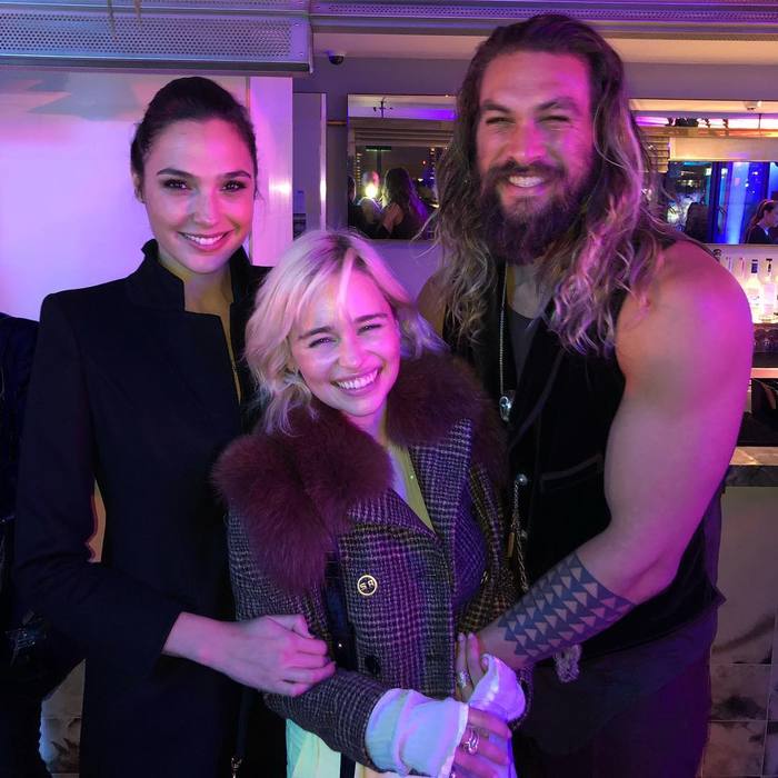 Gal Gadot, Emilia Clarke and Jason Momoa - Jason Momoa, Emilia Clarke, The photo, Gal Gadot