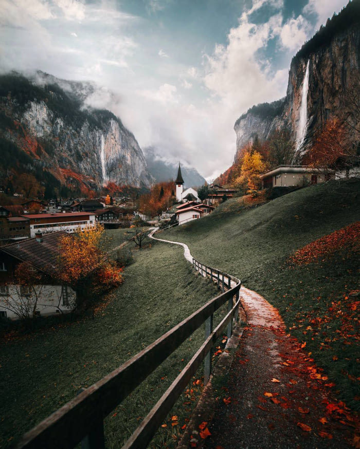 Лаутербруннен, Швейцария - Швейцария, Красивое, Осень