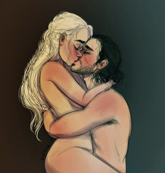 Kiss of ice and fire - Jon Snow, Game of Thrones, NSFW, Daenerys Targaryen