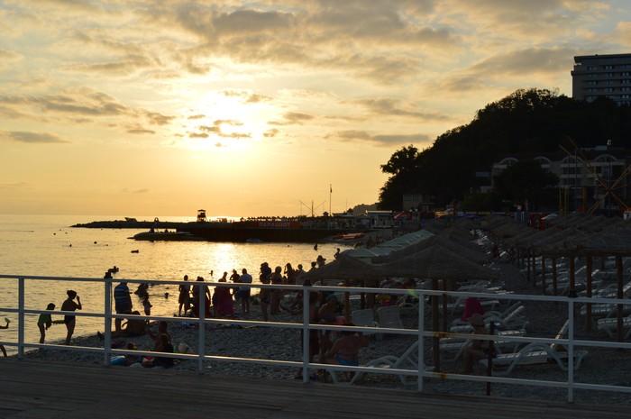 Evening Sky - Sea, Evening, Nebug, Beach, Sunset