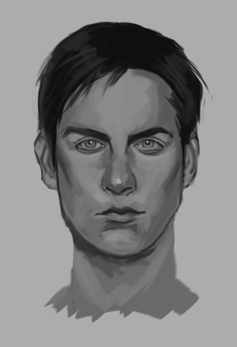 Young Tobey Maguire - My, Portrait, , Digital drawing, Tobey Maguire, Fan art