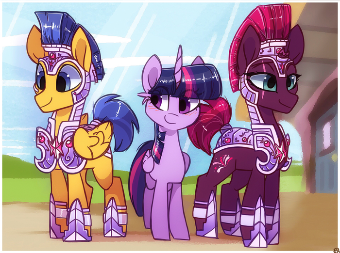 Protect My Little Pony, Ponyart, Flash Sentry, Twilight Sparkle, Tempest Shadow, My Little Pony: The Movie, Headcanon, Hiccupsdoesart