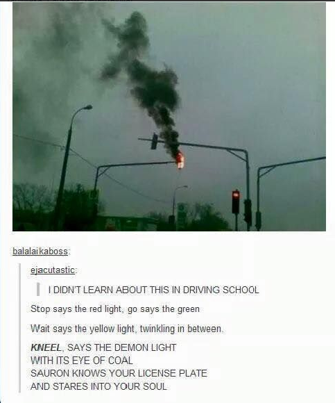 They won't tell you about this in driving school. - Demon, Merry traffic light, Traffic rules, Traffic lights