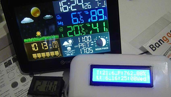 We check the readings of the household weather station DG-TH8868. - Video, Weather, Weather station, Interesting