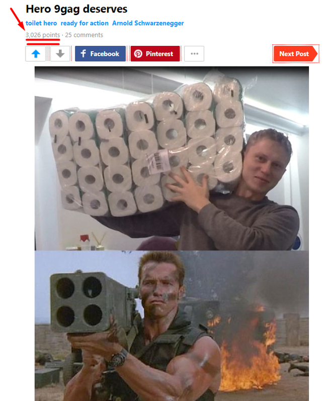 9GAG vs Pikabu - My, 9GAG, Arnold Schwarzenegger, Toilet, Longpost