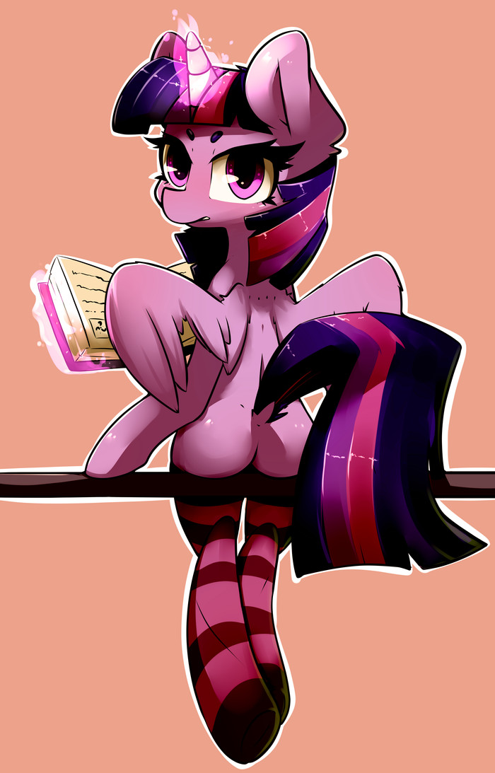 Reading by Bloodatius - My little pony, Twilight sparkle, MLP Edge, MLP Socks