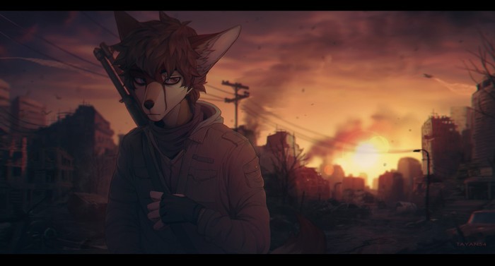 Post-apocalyptic - Furry, Anthro, Art, 