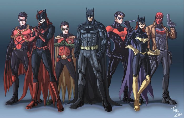 Bat compacha - Dc comics, Comics, Art, Batman, Family, Batgirl, Nightwing, Robin