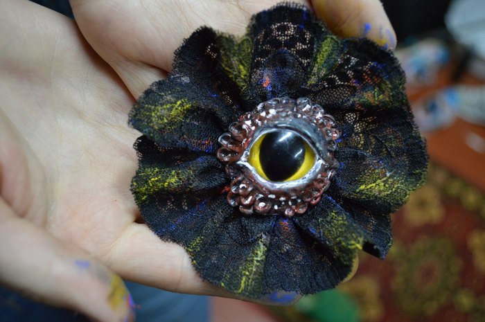 Dragon eye. - Needlework without process, My, My, First post, Brooch