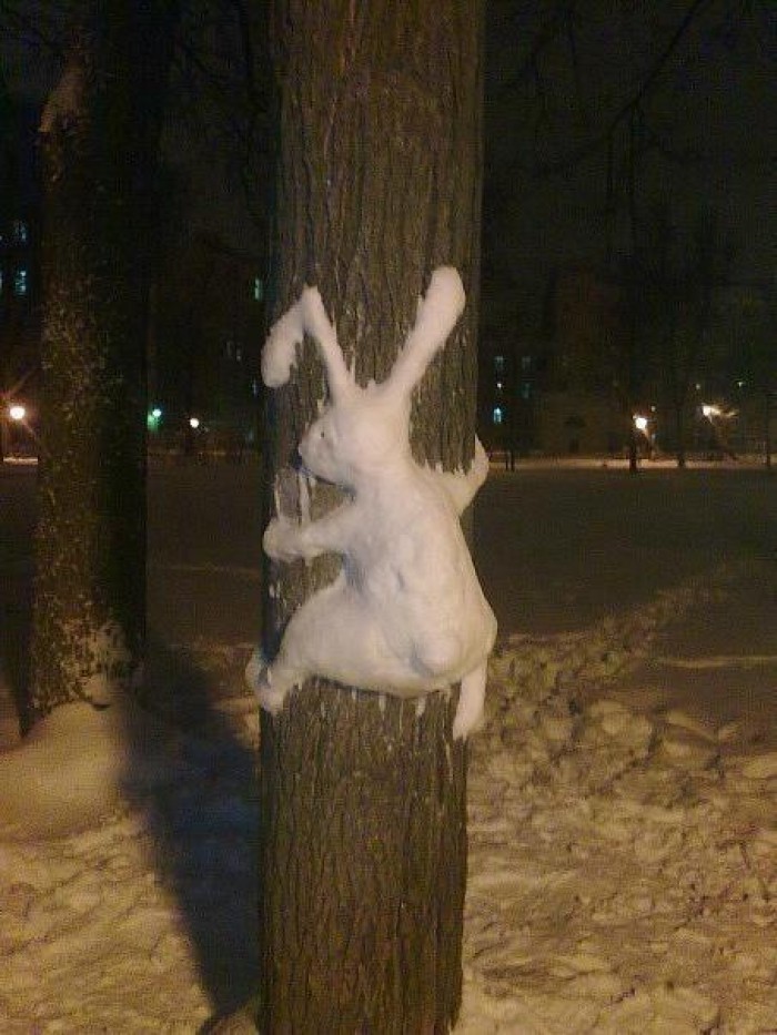 tree hare - Hare, Tree, Snow, Лепка