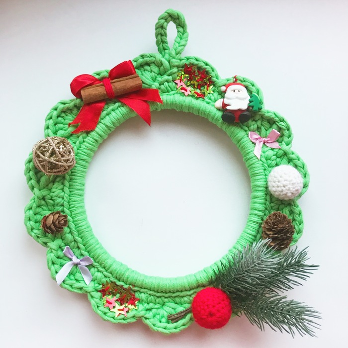 New Year's wreaths handmade - My, Crochet, Handmade, Longpost