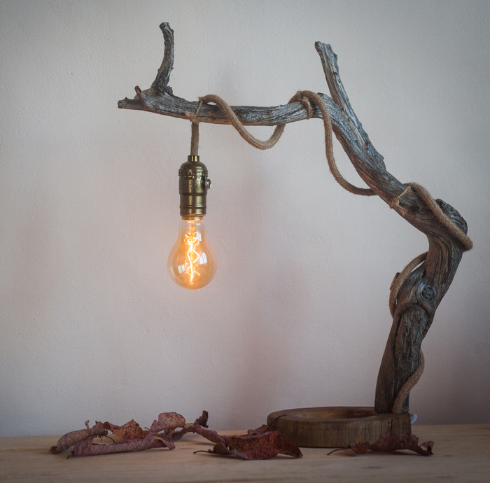 wooden lamp - My, , Лампа, Lamp