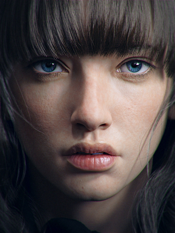 Portrait of a girl. - 3D, Portrait, Girls, Style, Face, Art