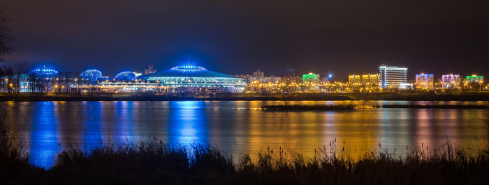 Chizhovka arena, Minsk - My, Chizhovka Arena, Minsk, Night city, Night, Town, Autumn