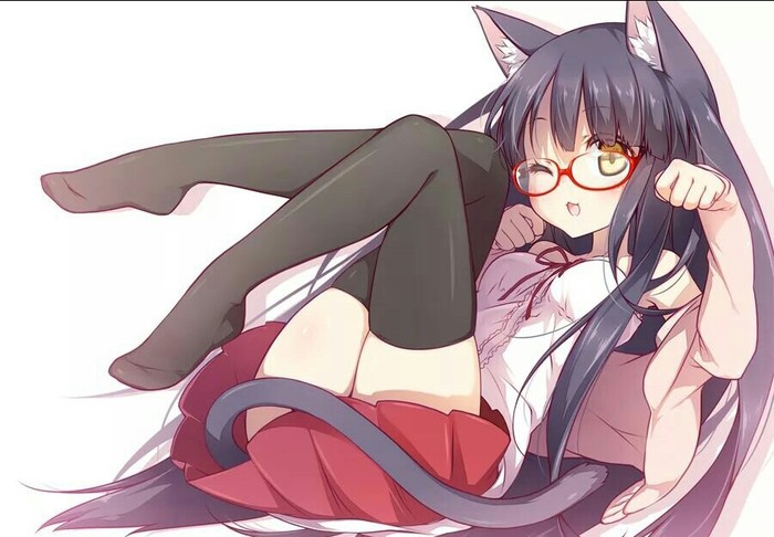 #Neko_tyan - Anime art, Anime, Anime girls, Ears, Neko