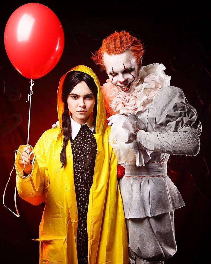 Crossover - Wensday Addams, Pennywise, Sladkoslava, Cosplay, Girls, Ilona Bugaeva, 