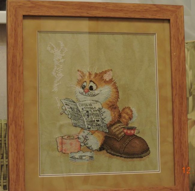 Complete impudence or a post of one cat - My, Needlework without process, Embroidery, Cross-stitch, Copyright, My, cat, Longpost