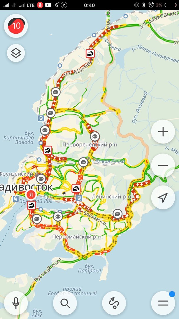 Первый снег во Владивостоке. - Моё, Яндекс Пробки, Снег, Длиннопост