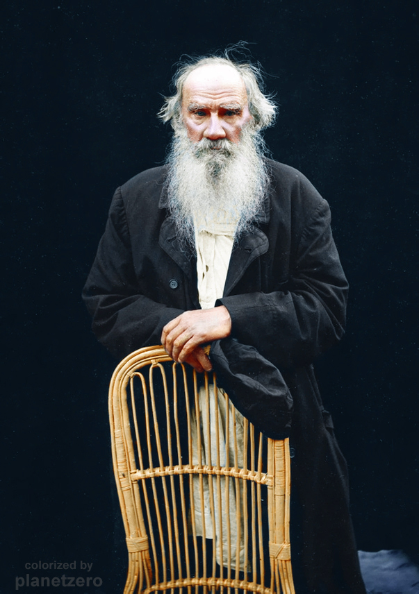 History in color. - My, , The photo, Colorization, History in color, Lev Tolstoy