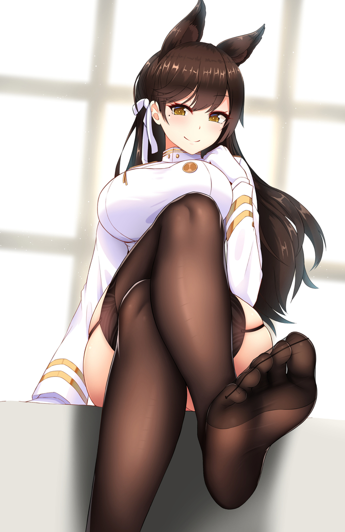 Anime Art - Anime art, Anime, Azur lane, Atago, Stockings, Garter straps, Animal ears