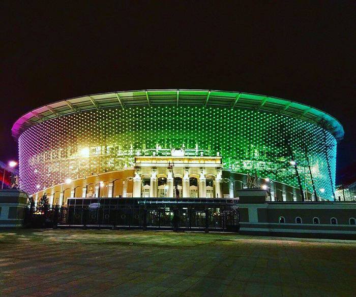 Lighting turned on at the new stadium in Yekaterinburg - Football, 2018 FIFA World Cup, Soccer World Cup, Stadium, Yekaterinburg, Video