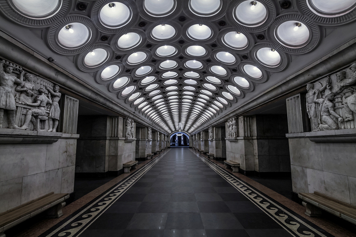 Moscow metro without people - My, Moscow, Metro, Architecture, Soviet architecture, Longpost