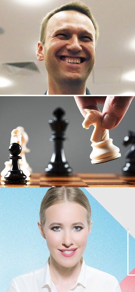 Knight's move - Politics, Sobchak, Knight's move, Alexey Navalny, Chess