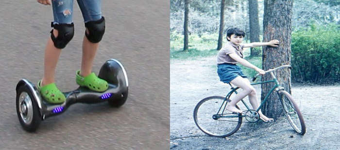 My childhood RIGHT! - Childhood, Children, A bike, Hoverboard