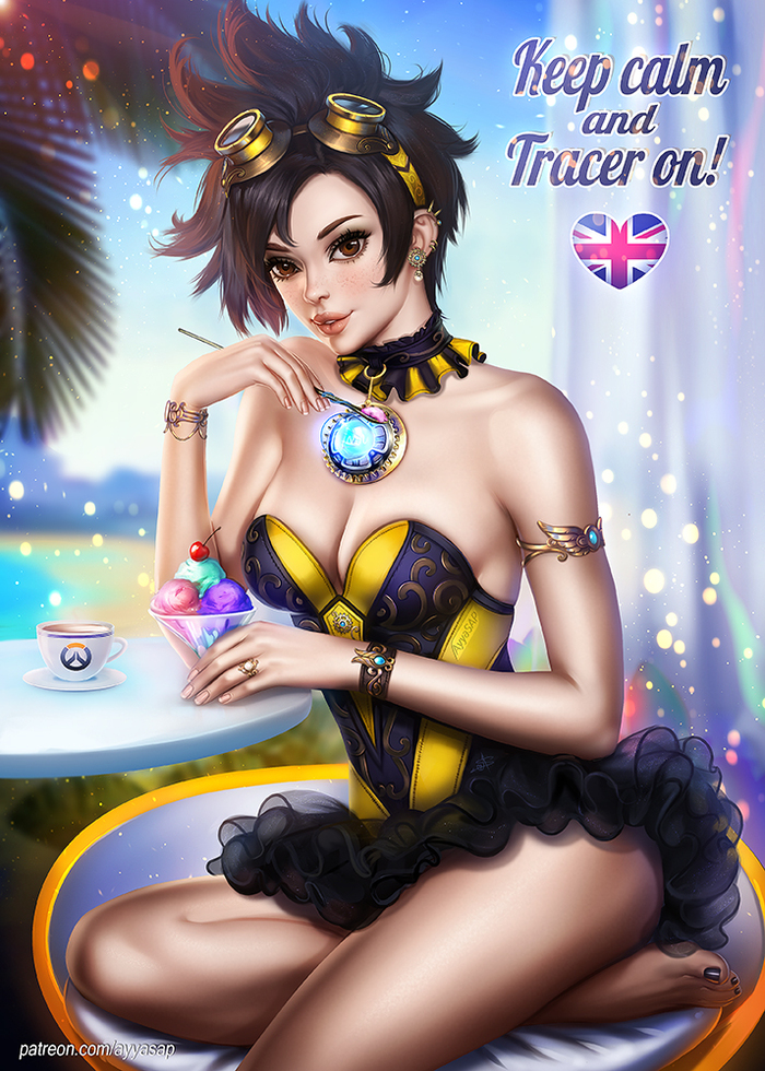 Tracer PinUp - Deviantart, Art, Drawing, Games, Overwatch, Tracer, Girls, AyyaSAP