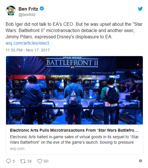 Did EA disable microtransactions in Battlefront II due to pressure from Disney? - Star Wars: Battlefront 2, EA Games, Walt Disney, Microtransactions, Video