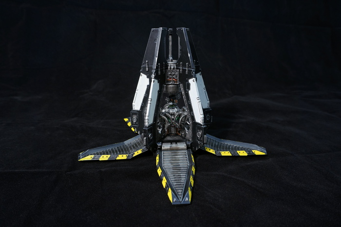 Raven Guard drop pod and predator - My, Wh miniatures, Warhammer 40k, Raven guard, Miniature, Modeling, Longpost