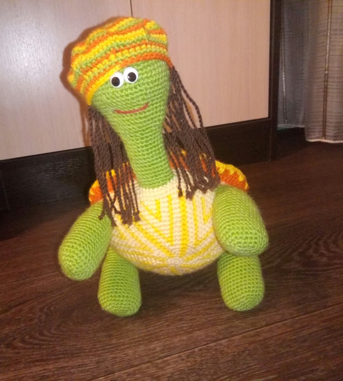 Turtle named Rusty. - My, Rasta, Turtle, Handmade, Soft toy, Presents, Brake, Longpost